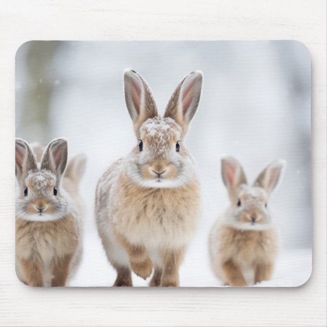 Alfombrilla De Ratón Conejo de conejo de conejo de la familia animal Wa (Frente)