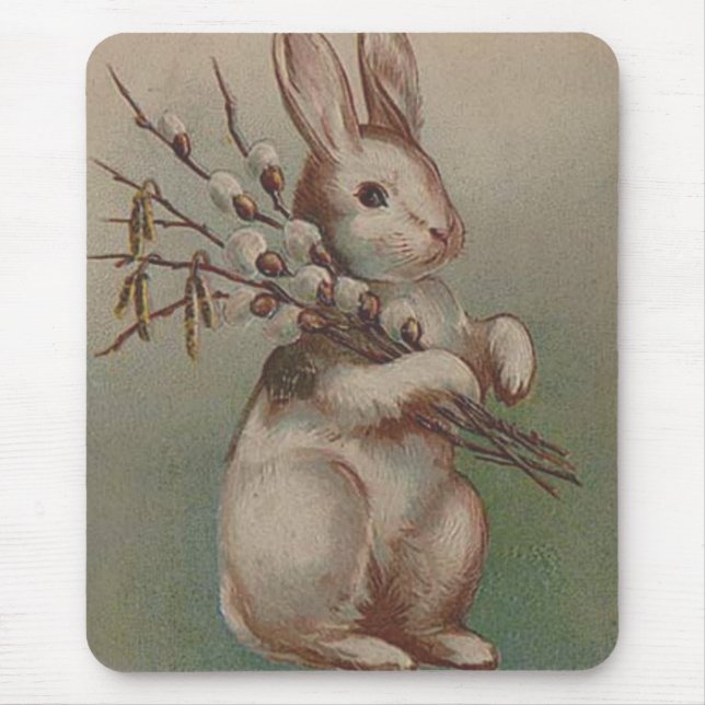 Alfombrilla De Ratón Conejo de Pascua Antiguo (Frente)