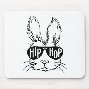 Alfombrilla De Ratón Conejo De Pascua Feliz Hip Hop Cara Con Gafas De S