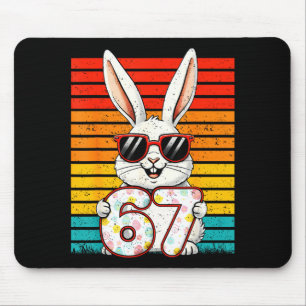 Alfombrilla De Ratón Conejo de Pascua Feliz Retro 67 Seis Siete Meme Ni