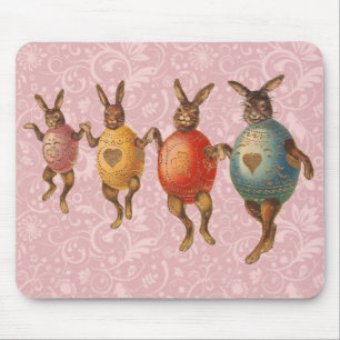 Alfombrilla De Ratón Conejo de Pascua Huevos Bailando