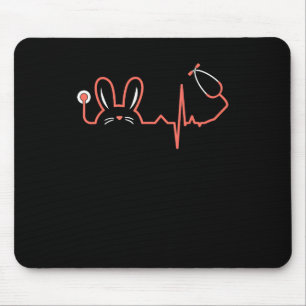 Alfombrilla De Ratón Conejo de Pascua Stethoscope Enfermera Médica Rabb
