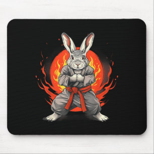 Alfombrilla De Ratón Conejo de Taekwondo Kickboxing Jiu-Jitsu Kung
