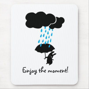 Alfombrilla De Ratón Conejo en la lluvia