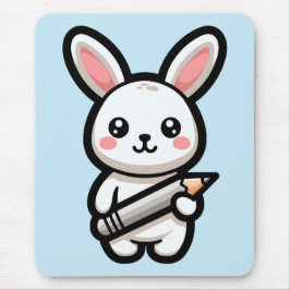 Alfombrilla De Ratón Conejo Kawaii Estudioso