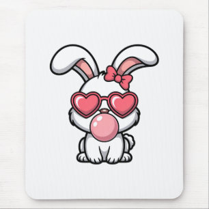 Alfombrilla De Ratón Conejo Kawaii Juguetón con Burbuja de Chicle