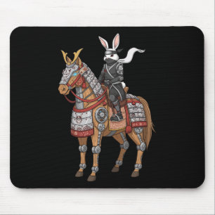 Alfombrilla De Ratón Conejo Ninja Bunny Samurái Caballo Ciber Japonés A