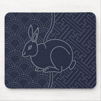 Alfombrilla De Ratón Conejo sashiko japonés