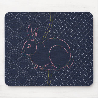 Alfombrilla De Ratón Conejo sashiko japonés 2