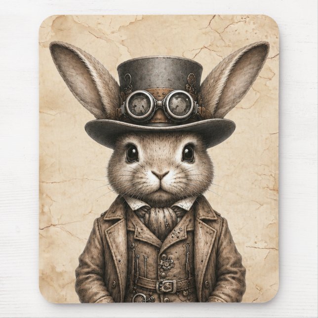 Alfombrilla De Ratón Conejo Steampunk  (Frente)