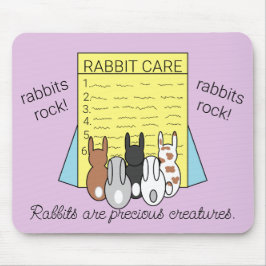 Alfombrilla De Ratón Conejos Que Leen Sobre El Cuidado De Conejos: