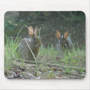 Alfombrilla De Ratón Conejos Salvajes Pareja de Conejo de Cola de Algod