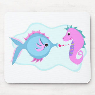 Alfombrilla De Ratón Conexión del amor de los pescados y del Seahorse