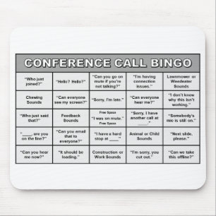 Alfombrilla De Ratón Conferencia Llamada Bingo Mousepad