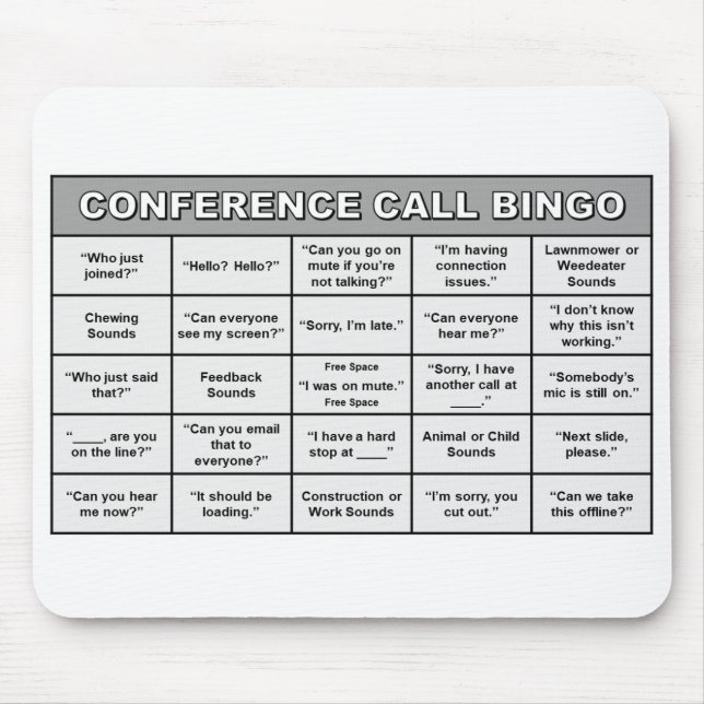 Alfombrilla De Ratón Conferencia Llamada Bingo Mousepad (Frente)