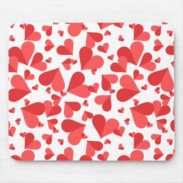 Alfombrilla De Ratón Confetti Hearts Red (Frente)