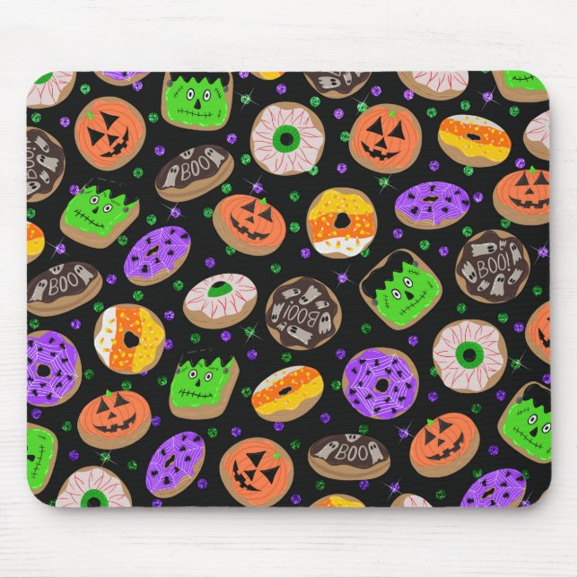 Alfombrilla De Ratón Confetti, Purpurina de Guay, cute donuts Halloween (Frente)