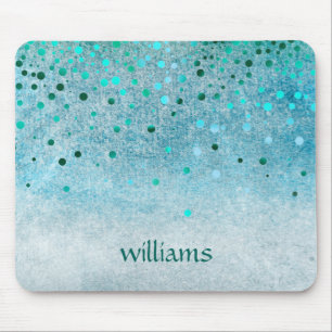 Alfombrilla De Ratón Confetti Sea Blue Beach Purpurina Girly Dots