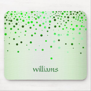 Alfombrilla De Ratón Confetti Sea Green Linen Purpurina Girly Dots