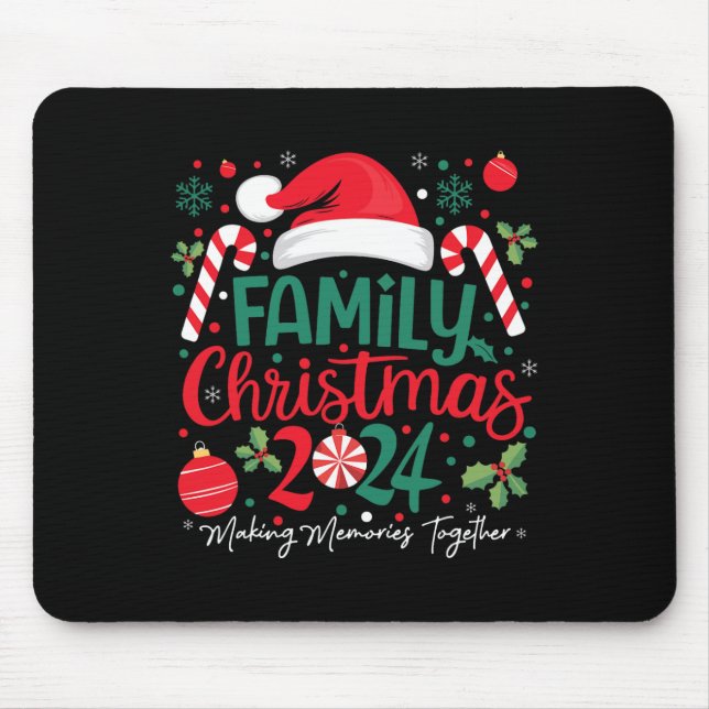 Alfombrilla De Ratón Confrontación de Navidades de familia 2024 Navidad (Frente)