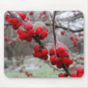 Alfombrilla De Ratón Congelación de invierno y hielo en Berries Rojas