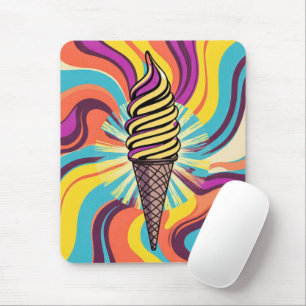 Alfombrilla De Ratón Cono de helado remolino arte pop