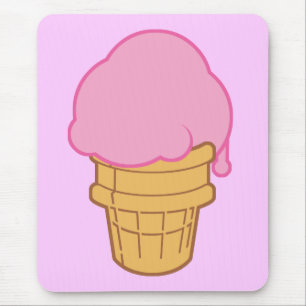 Alfombrilla De Ratón Cono de helado rosa