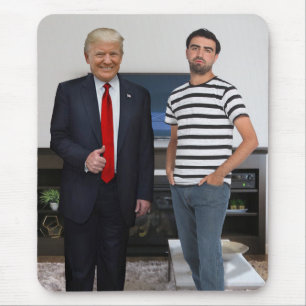 Alfombrilla De Ratón Conoció al presidente Donald Trump Agregar la fo