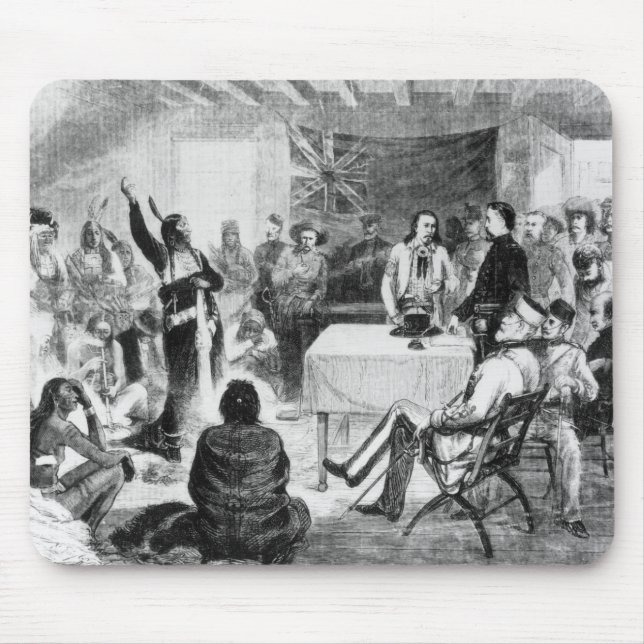 Alfombrilla De Ratón Consejo de Bull de sentada, 1877 (Frente)