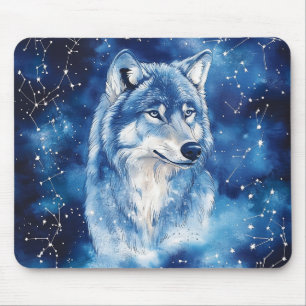 Alfombrilla De Ratón Constelación Celeste del Lobo Azul Estelar