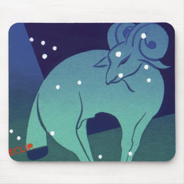 Alfombrilla De Ratón Constelación de Aries, Astrología del Zodiaco Vint (Frente)