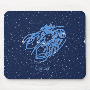 Alfombrilla De Ratón Constelación de Cáncer y signo zodiacal con estrel