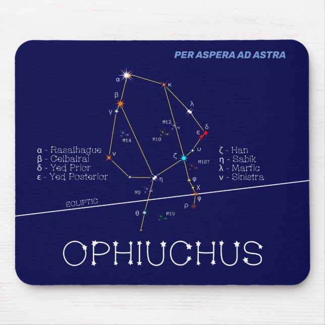 Alfombrilla De Ratón Constelación de Zodiac Ophiuchus (Frente)