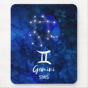 Alfombrilla De Ratón Constelación zodiacal de Géminis Monograma Galaxia