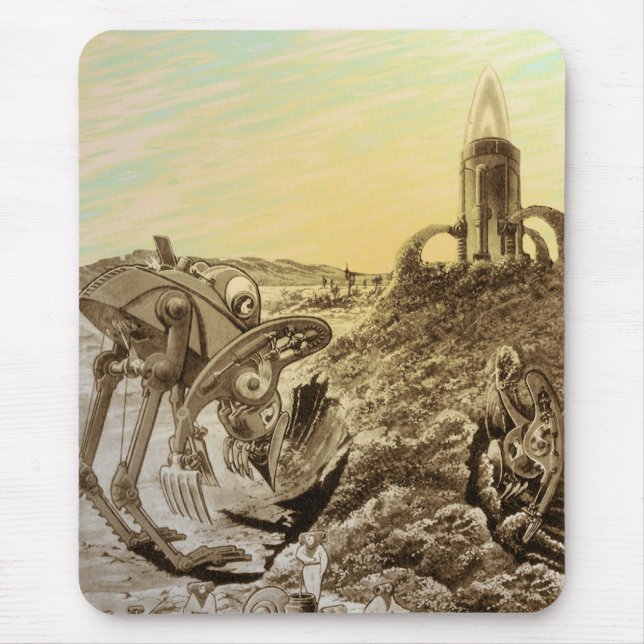 Alfombrilla De Ratón Construcción de planetas de ciencia ficción de vin (Frente)