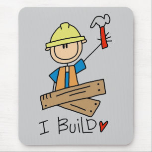 Alfombrilla De Ratón Construcción I Construyo Camisetas y Regalos
