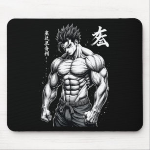 Alfombrilla De Ratón Construcción muscular del estilo anime japonés Pow