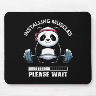 Alfombrilla De Ratón Construcción muscular Gimnasio Panda Lifting Barbe