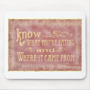 Alfombrilla De Ratón Consumición sana de la granja orgánica