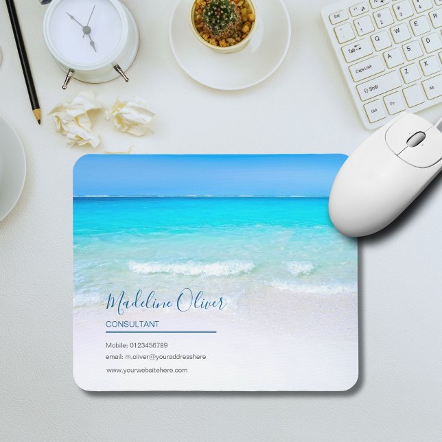Alfombrilla De Ratón Contacto de negocios con Blue Ocean Sea Sky (Subido por el creador)