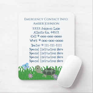 Alfombrilla De Ratón Contacto Mousepad de la emergencia