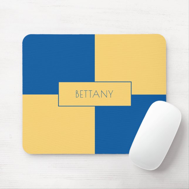 Alfombrilla De Ratón Control azul y amarillo moderno (Con ratón)