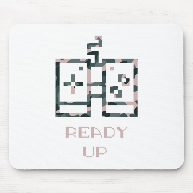 Alfombrilla De Ratón Controlador de juego de camuflaje rosado listo par (Frente)