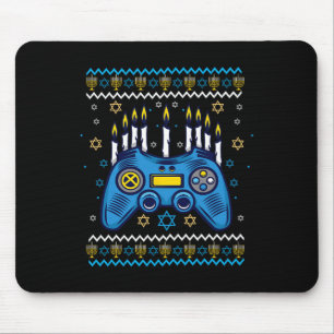 Alfombrilla De Ratón Controlador de juegos Hanukkah Menorah Candles Jew
