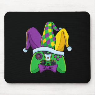 Alfombrilla De Ratón Controlador de videojuegos Mardi Gras Jester Gorra