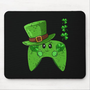 Alfombrilla De Ratón Controlador de videojuegos Shamrock St Patricks Da