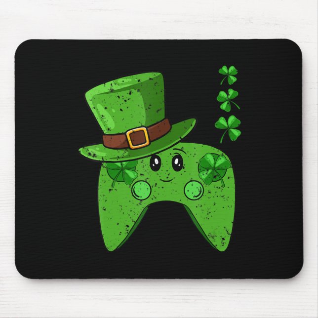 Alfombrilla De Ratón Controlador de videojuegos Shamrock St Patricks Da (Frente)