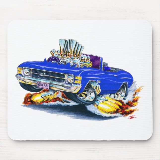 Alfombrilla De Ratón Convertible azul 1971-72 de Chevelle (Frente)