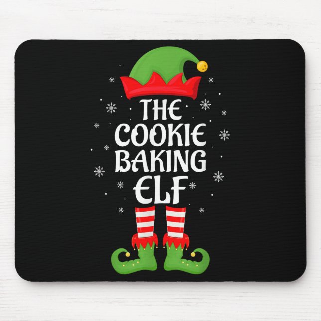 Alfombrilla De Ratón Cookie Baking Elf Xmas Familia Elf Squad C (Frente)
