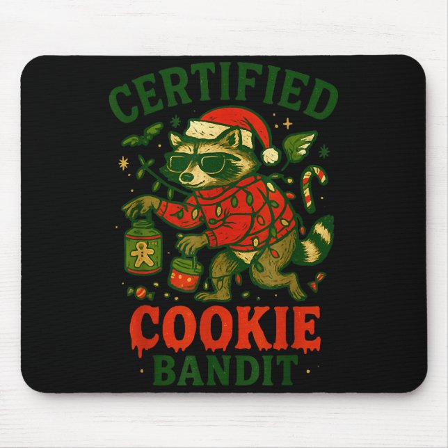 Alfombrilla De Ratón Cookie Bandit con certificación, Navidades diverti (Frente)